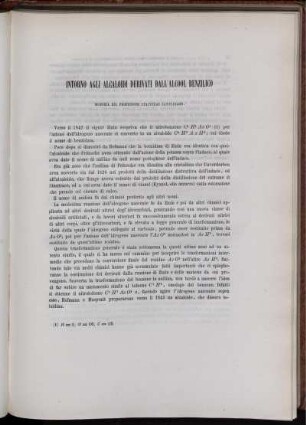 Intorno Agli Alcaloidi Derivati Dall' Alcool Benzilico