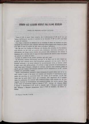 Intorno Agli Alcaloidi Derivati Dall' Alcool Benzilico