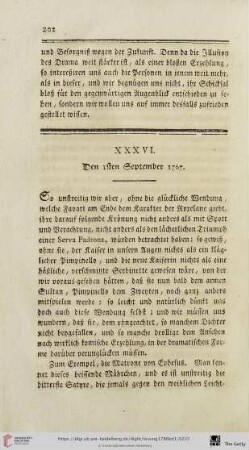 XXXVI - XLIV (Den 1sten September 1767 - Den 29ten September 1767)