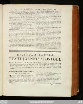 Epistola Tertia Bfati Ioannis Apostoli.
