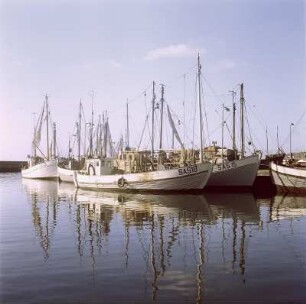 Saßnitz. Fischereihafen mit Fischerbooten