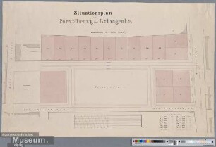 Situationsplan zur Parzellirung der Lehmgrube.