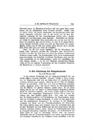 Zur Ableitung der Temperamente