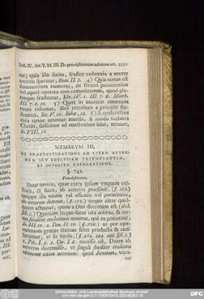 Membrum III. De Praedestinatione Ad Vitam Aeternam Seu Ecclesiam Triumphantem, Et Opposita Reprobatione.