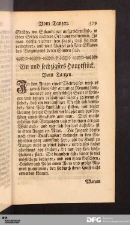 LXI. Hauptstück. Vom Tanzen.