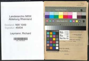 Entnazifizierung Richard Leymann , geb. 07.02.1891 (Werkmeister)