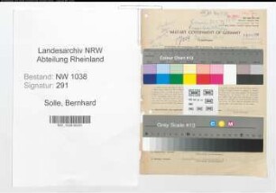 Entnazifizierung Bernhard Solle , geb. 01.03.1902 (Zollbeamter)