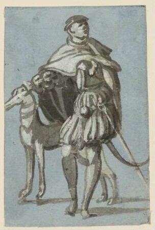 Stehender Mann mit Hund