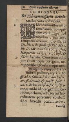 Caput XXVIII. De Fideicommissariis