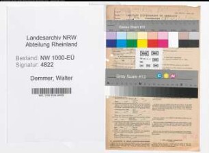 Entnazifizierung Walter Demmer, geb. 27.01.1902 (Polizeibeamter)