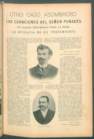 Otro caso asombroso - Las curaciones del señor Penadés : Un nuevo testimonio para la serie - La eficacia de su tratamiento