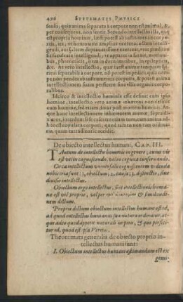 De obiecto intellectus humani, Cap. III.