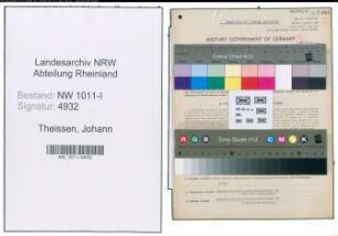 Entnazifizierung Johann Theissen , geb. 10.12.1894 (Vermessungstechniker)