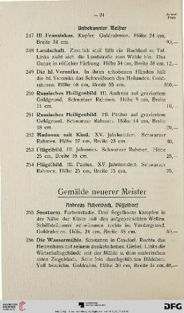 Gemälde neuerer Meister (Nr. 255-343)