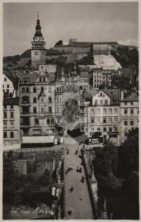 Stadtansicht Glatz mit Festung