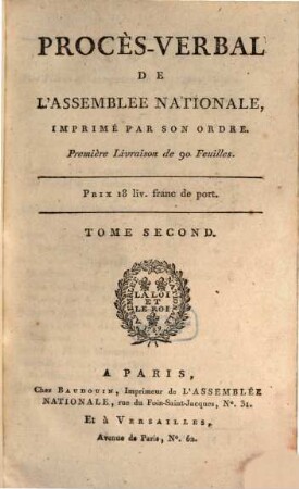 Procès-verbal de l'Assemblée Nationale. 2. 1789