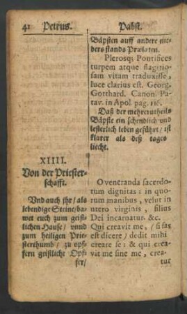 XIIII. Von der Priesterschafft