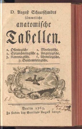 4: D. August Schaarschmidts sämmtliche anatomische Tabellen, 4. : /, Angiologische Tabellen