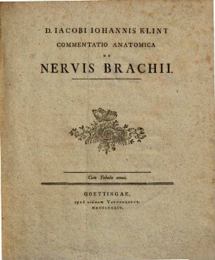 Commentatio anat. de nervis brachii : cum tab. aen.