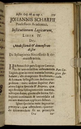[Pars Logicæ altera, Specialis seu propria]