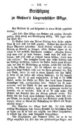 Berichtigung zu Goßner's biographischer Skizze