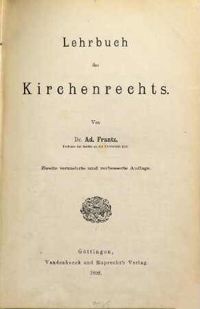 Lehrbuch des Kirchenrechts