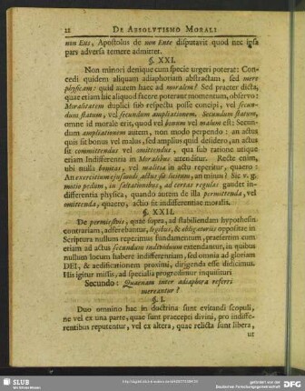 Secundo: Quaenam inter adiaphora referri mereantur?