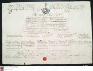 Stammtafel der Freiherrn von Greiffenclau zu Vollraths, beglaubigt 1776