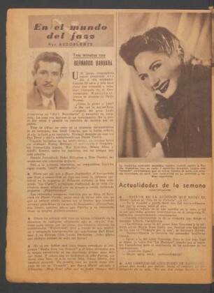 En el mundo del jazz - Tres minutos con Bernardo Barbara