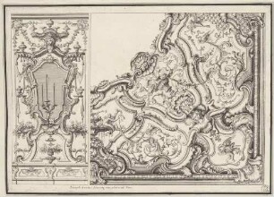 Musterblatt für Wand- und Deckenverzierungen mit Leuchter und Vögeln, aus der Folge "Raccolta di Vari disegni di Soffitti"
