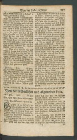 Von der brüderlichen und allgemeinen Liebe