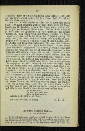 Zur ferneren freundlichen Beachtung : (s. oben Seite 409)