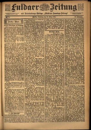 Dritte Ausgabe vom Samstag, den 30. März 1901.