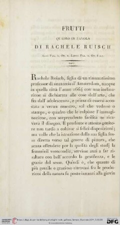 XXIV. Frutti. Quadro in tavola di Rachele Ruisch