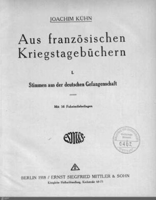 1: Stimmen aus der deutschen Gefangenschaft