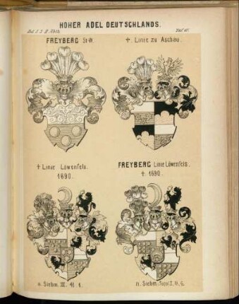 Taf. 10. Freyberg St.-W. - Linie zu Aschau. - Linie Löwenfels. 1690. - Freyberg Linie Löwenfels. 1690.