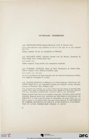 Ouvrages Modernes (Nr. 236-249)