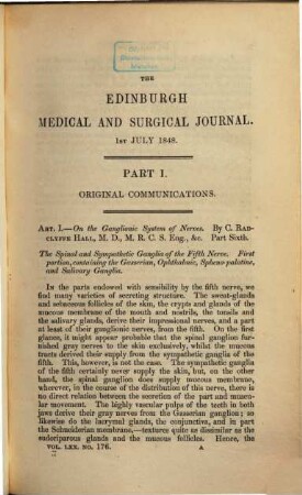 Edinburgh medical and surgical journal, 1848 = T. 70
