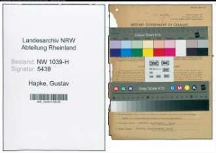 Entnazifizierung Gustav Hapke , geb. 11.04.1900 (Angestellter)