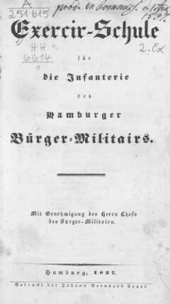 Exercir-Schule für die Infanterie des Hamburger Bürger-Militairs