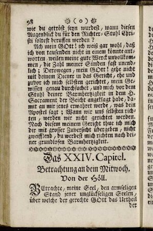 Das XXIV. Capitel. Betrachtung an dem Mitwoch. Von der Höll.