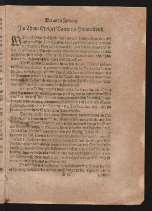 Die ander Zeitung. Jm Thon: Ewiger Vatter im Himmelreich.