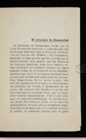 El principio de Humanidad