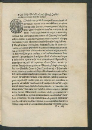 Caii Crispi Salustii de Lucii Sergii Catiline coniuratione liber feliciter incipit.