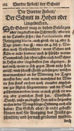 Die Vierdte Arbeit/Der Schnitt in Hohen oder Ungedeckten.