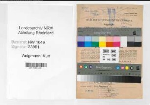 Entnazifizierung Kurt Weigmann , geb. 03.07.1895 (Lokfuehrer)