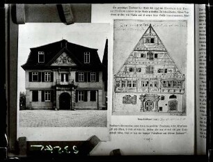 Münzgasse 30, Alte Aula, rechts: ehem. Universitätshaus, erbaut 1547 links: Erneuerung und Front zur Münzgasse 1777 Repro