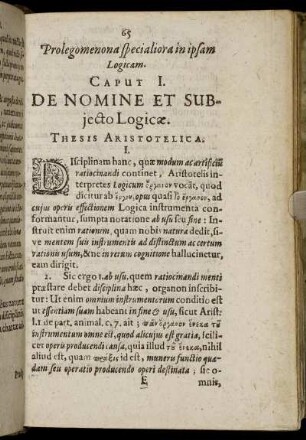 Caput I. De Nomine Et Subjecto Logicæ.