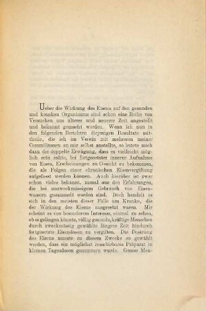Experimentelle Beiträge zur Eisenwirkung : Inaug. Diss.