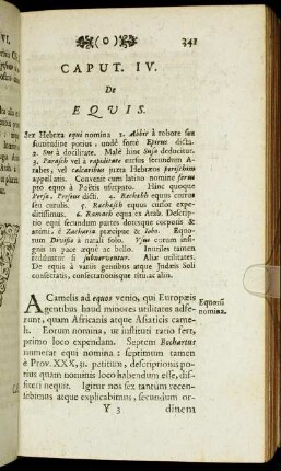 Caput IV. De Equis.